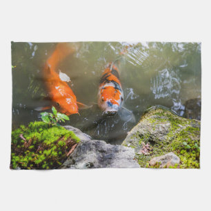 Linge De Cuisine Poisson Koi dans un étang