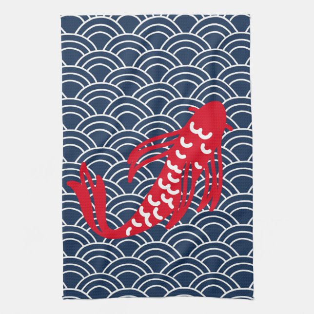 Linge De Cuisine Poisson rouge Koi (Vertical)
