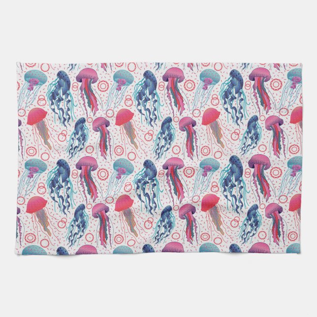 Linge De Cuisine Poissons de gelée colorée (Horizontal)