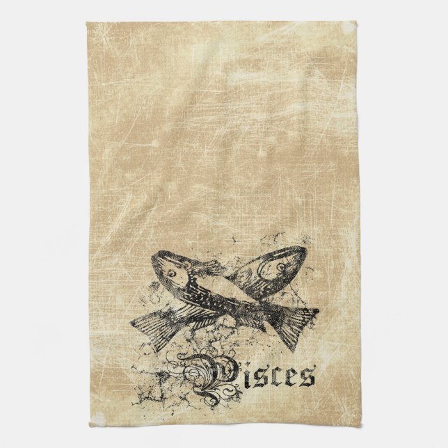 Linge De Cuisine Poissons Zodiac vintages (Vertical)