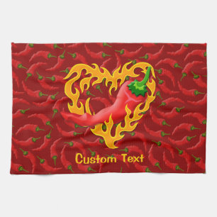 Linge De Cuisine Poivre chili au coeur de flamme