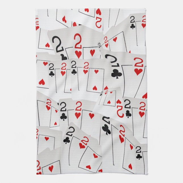 Linge De Cuisine Poker Cartes Numéro Deux, (Vertical)