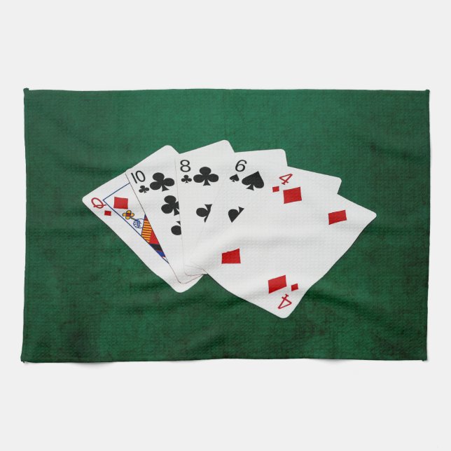 Linge De Cuisine Poker Hands - Haute Carte - Reine (Horizontal)