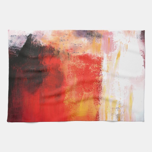 Linge De Cuisine Polar rouge - Art Abstrait (Horizontal)