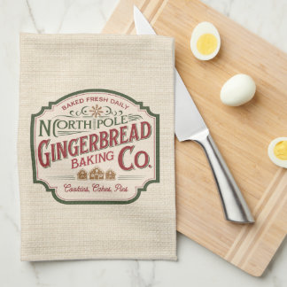 Linge De Cuisine Pôle Nord Gingerbread Baking Vintage Noël
