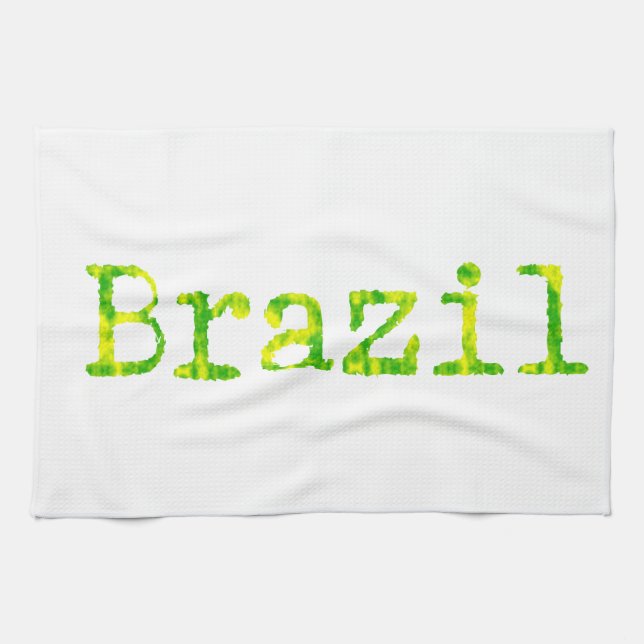 Linge De Cuisine Police verte et jaune du Brésil (Horizontal)
