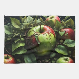 Linge De Cuisine pommes dans le jardin