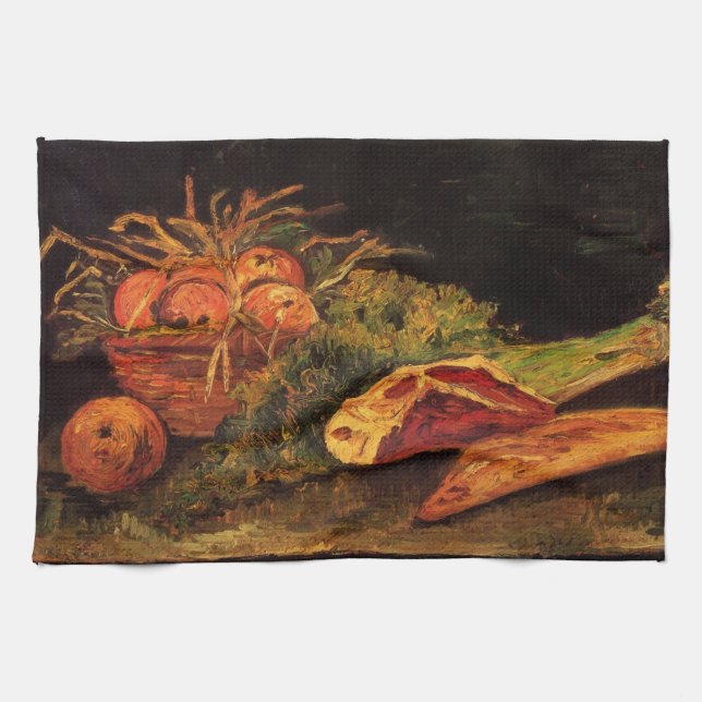 Linge De Cuisine Pommes, Viande et rouleau par Vincent van Gogh (Horizontal)