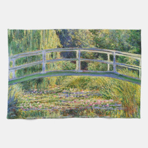 Linge De Cuisine Pont japonais de Monet avec des nénuphars