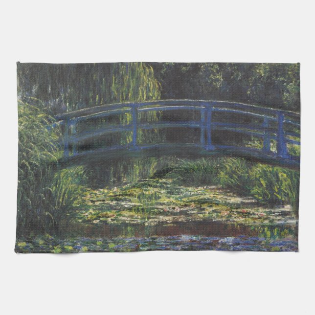 Linge De Cuisine Pont sur l'étang Nénuphar par Claude Monet (Horizontal)