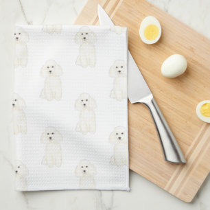Linge De Cuisine Poodle (blanc)