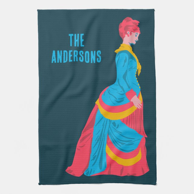 Linge De Cuisine Pop Art femme historique en robe bouillonnante per (Vertical)