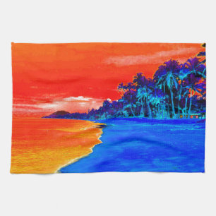 Linge De Cuisine Pop Art Plage Exotique Palmiers