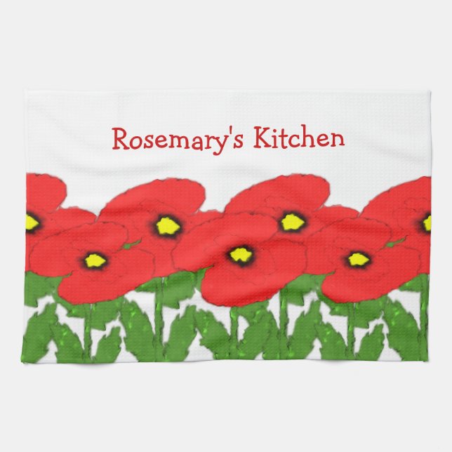 Linge De Cuisine Poppies Floral Design (Horizontal)