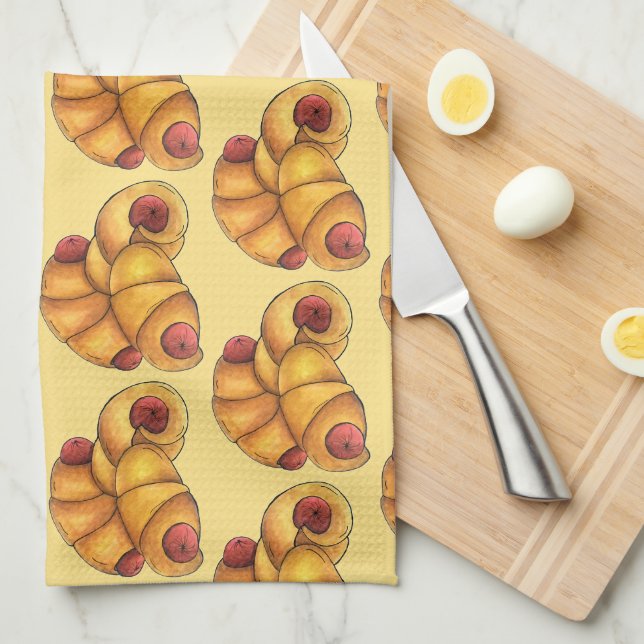 Linge De Cuisine Porcs dans une couverture Croissant Rouleau Hot Ch (Quart Plié)