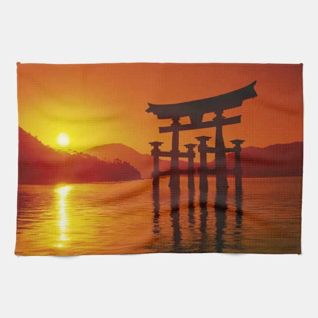 Linge De Cuisine Porte O-Torii, sanctuaire d'Itsukushima, Miyajima, (Horizontal)