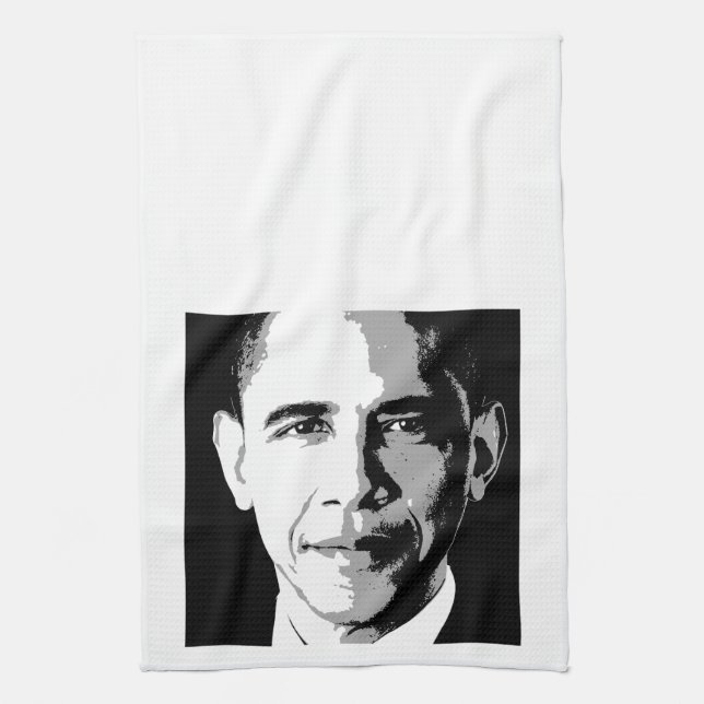 LINGE DE CUISINE PORTRAIT CARRÉ DE BARACK OBAMA - .PNG (Vertical)