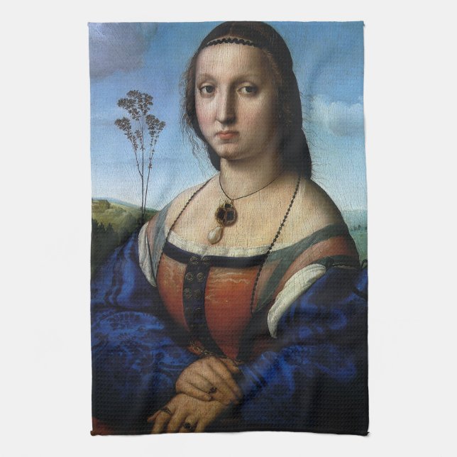Linge De Cuisine Portrait de Maddalena Doni par Raphael Sanzio (Vertical)