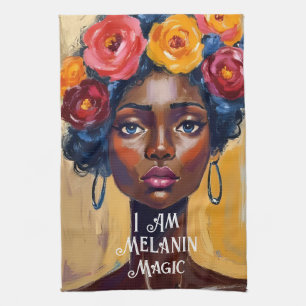 Linge De Cuisine Portrait floral magique de Melanin