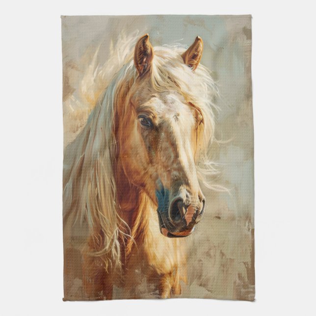 Linge De Cuisine Portrait Palomino Horse (Vertical)