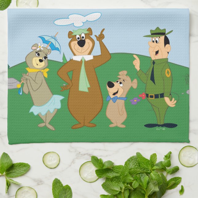 Linge De Cuisine Pose classique Yogi Bear and Friends (Plié)