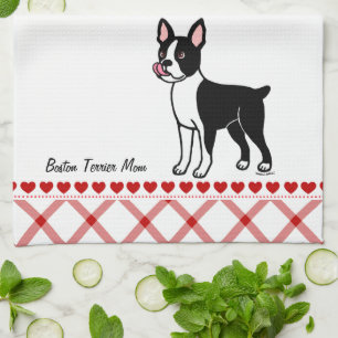 Linge De Cuisine Position de Boston Terrier
