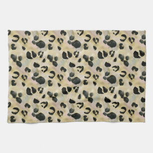 Linge De Cuisine Poster de animal Cheetah Noir, Or