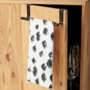 Linge De Cuisine poster de animal dalmate noir et blanc points