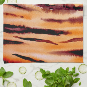 Linge De Cuisine Poster de animal de tigre noir orange