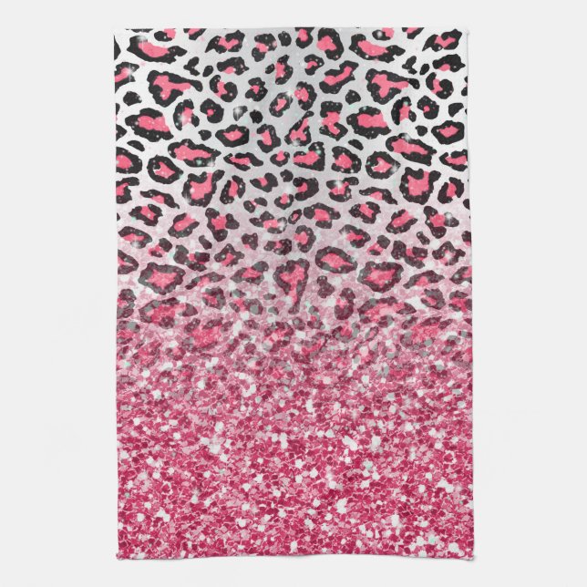 Linge De Cuisine poster de animal leopard rose fleur à la mode (Vertical)