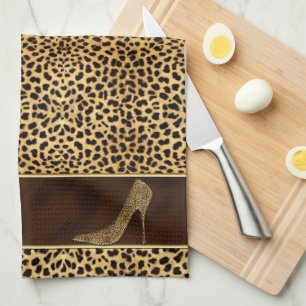 Linge De Cuisine Poster de animal Monogramme Cheetah