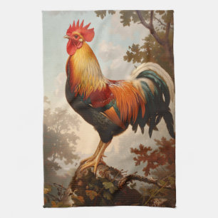 Linge De Cuisine Poster de coq majestueux dans une forêt naturelle
