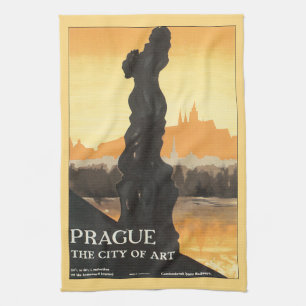 Linge De Cuisine Poster Vintage voyage de Prague City Art