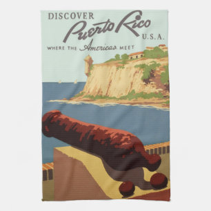 Linge De Cuisine Poster Vintage voyage, Découvrez Porto Rico !