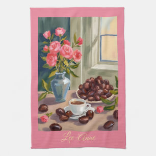 Linge De Cuisine Pot à Espresso Aquarelle – Décoration de Café Cosy