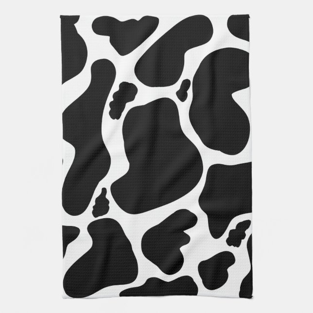 Linge De Cuisine Pots de vache noir simple Animal (Vertical)