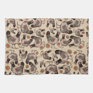 Linge De Cuisine Poulet et légumes à motifs