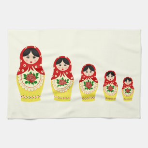 Linge De Cuisine Poupées russes rouges d'emboîtement de matryoshka