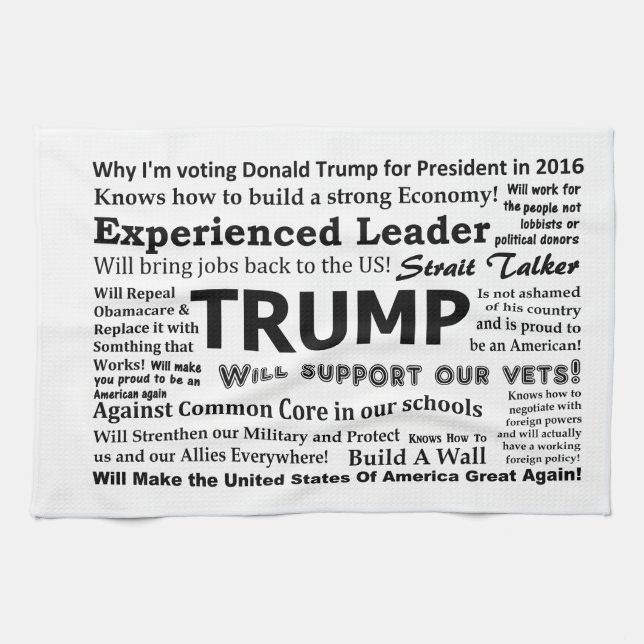 Linge De Cuisine Pourquoi je vote pour Donald Trump (Horizontal)