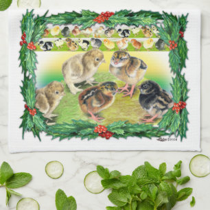 Linge De Cuisine Poussins de Noël