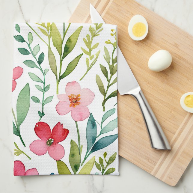 Linge De Cuisine Prairie de fleurs sauvages (Quart Plié)