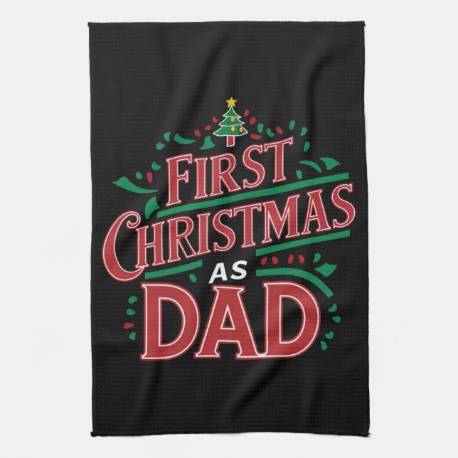 Linge De Cuisine Premier Noël Comme Papa Correspondait Noël (Vertical)