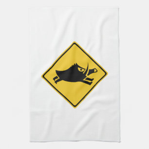 Linge De Cuisine Prenez garde des sangliers, poteau de