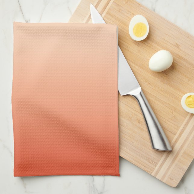 Linge De Cuisine Pretty Ombre Hot Summer Orange & Apricot Gradient (Quart Plié)