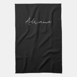 Linge De Cuisine Professionnel noir ajouter votre nom écriture manu