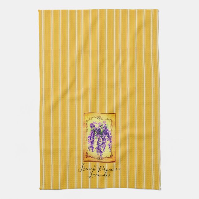 Linge De Cuisine Provence française Grandes Jaunes avec Étiquette W (Vertical)
