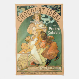 Linge De Cuisine Publicité au chocolat Art Nouveau vintage par Alph