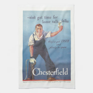 Linge De Cuisine Publicité Chesterfield Cigarettes vintage