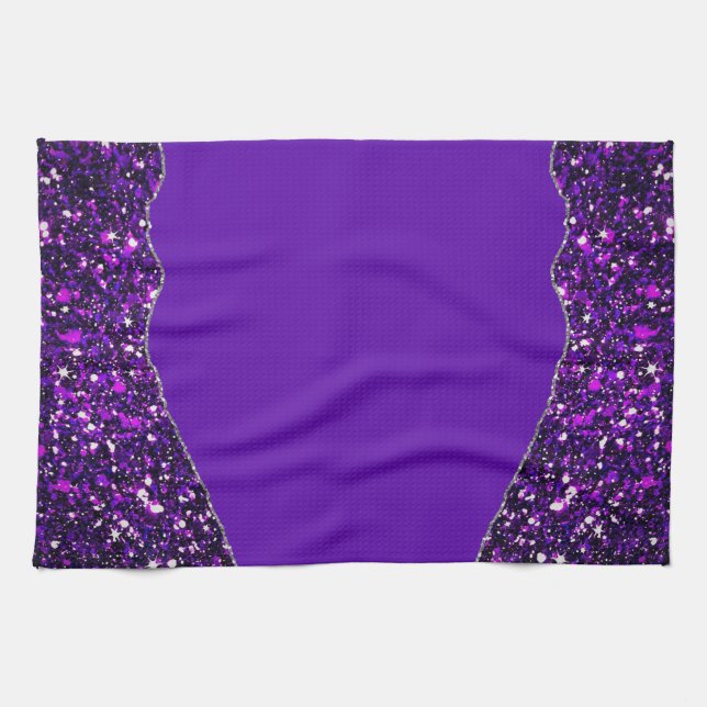 Linge De Cuisine PURPLE BLACK MARBLE AGATE Runner Table (Horizontal)