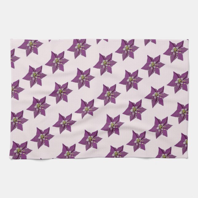 Linge De Cuisine Purple Chili Pepper Blossom (Horizontal)